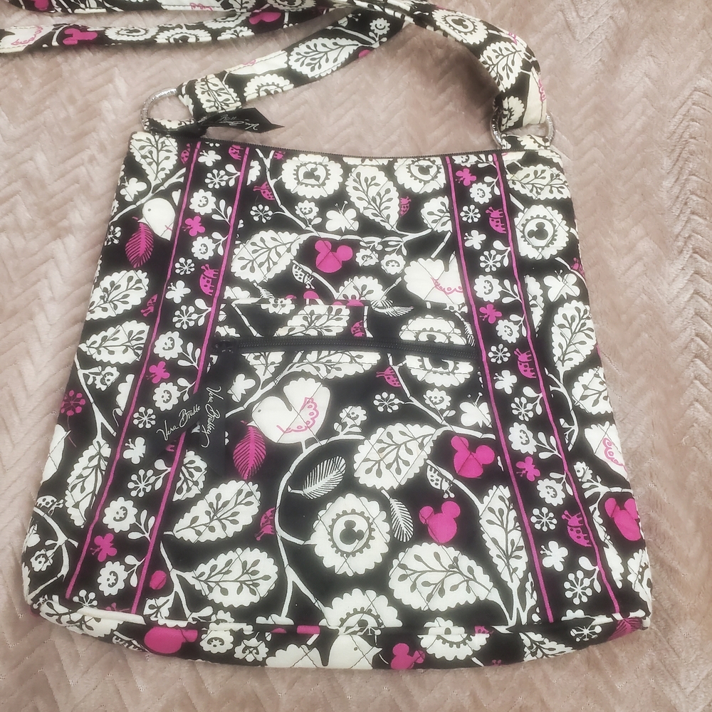 Vera Bradley Black and Pink Floral Crossbody Bag